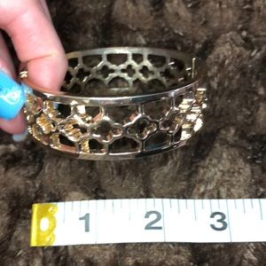 3/$25 Gold Tone Spring Closed Bracelet Unique Design